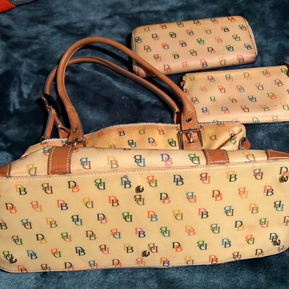 3 piece Dooney and Bourke set purse , wallet,  larger pouch. Vintage